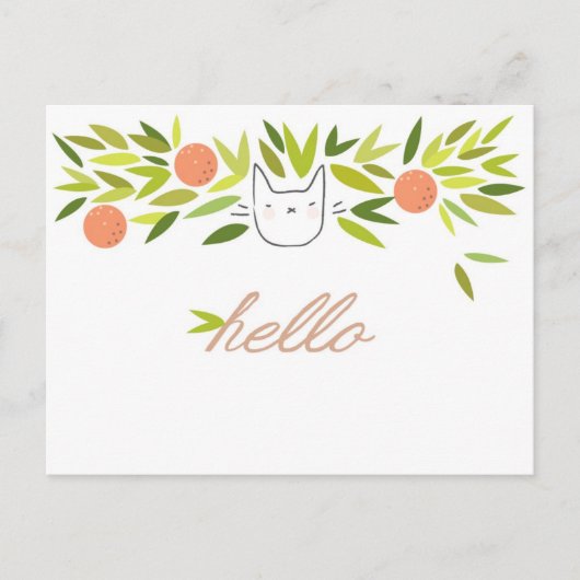 Orange Tree Cat Postkarte (Vorderseite)