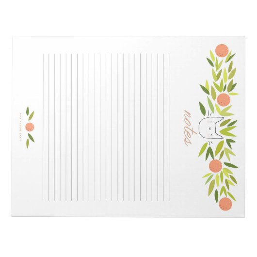 Orange Tree Cat XL Notepad Notizblock (Vorderseite)