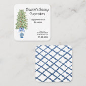 Orange Tree Chinoiserie Ginger Jar Jars Topiary Quadratische Visitenkarte (Vorne/Hinten)