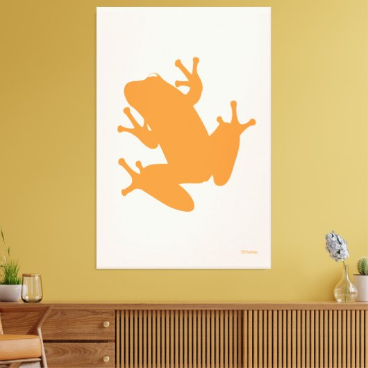 Orange Tree Frog Gallery Wrap Leinwand (Insitu (Wohnzimmer))