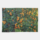 Orange Tree Green Blätter Frucht Orangen Geschirrtuch (Horizontal)