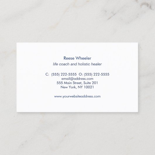 Orange Tree Logo Life Coach Health and Wellness Visitenkarte (Rückseite)