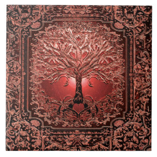 Orange Tree of Life Alcient Rustic Fliese