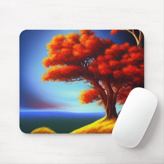 Orange Tree on a Cliffside Mousepad (Mit Mouse)
