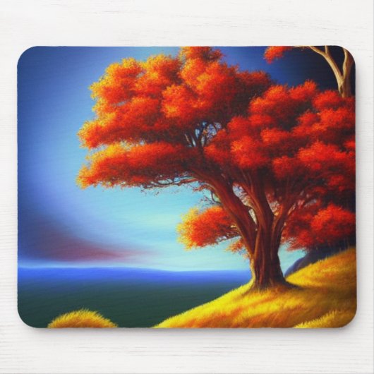 Orange Tree on a Cliffside Mousepad (Vorne)