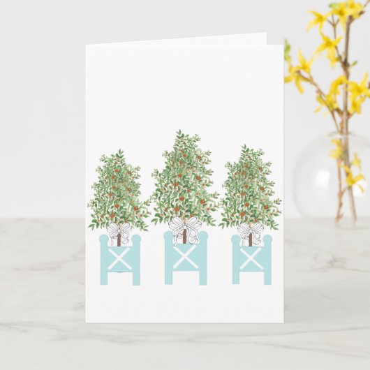 Orange Tree Topiary Blue Ginger Jar Jars Card Karte (Gelbe Blume)