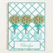 Orange Tree Topiary Blue Ginger Jar Stickers Planer (Vorderseite)