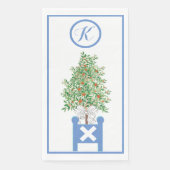 Orange tree Topiary Chinoiserie Papierhandtuch Serviette (Vorderseite)