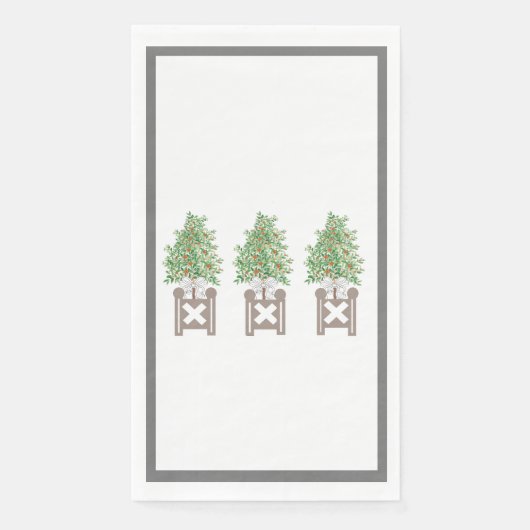 Orange tree Topiary Chinoiserie Planter Box Serviette (Vorderseite)