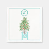 Orange tree Topiary Chinoiserie Serviette (Vorderseite)