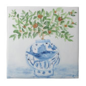 Orange Tree Topiary Ginger Jars Jar Art Fliese (Vorderseite)