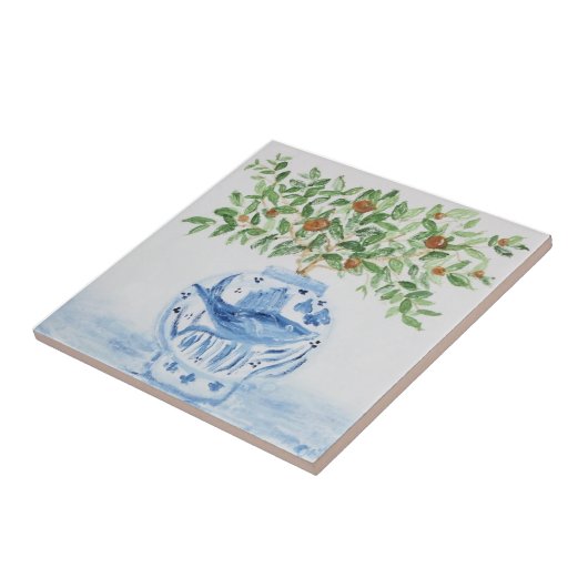 Orange Tree Topiary Ginger Jars Jar Art Fliese (Seite)