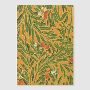 Orange Tree Vintage Tapete Muster Jugendstil Magnetkarte