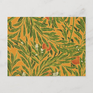 Orange Tree Vintage Tapete Muster Jugendstil Postkarte