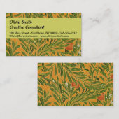 Orange Tree Vintage Tapete Muster Jugendstil Visitenkarte (Vorne/Hinten)