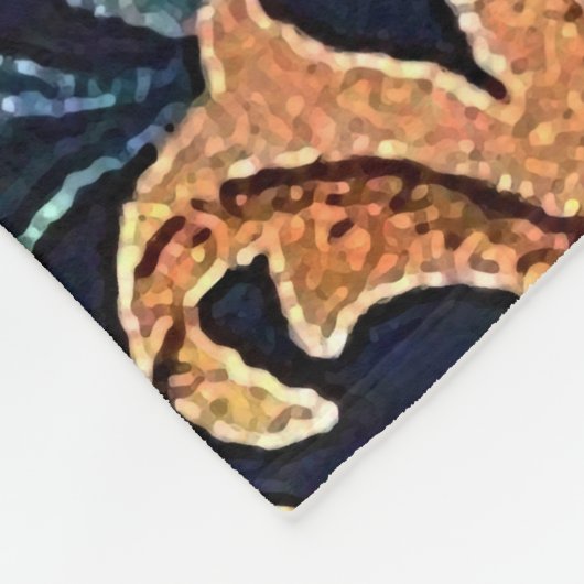 ORANGE TREM MIT GRÜNEN BLÄTTER, BLUME FLEECEDECKE (Ecke)