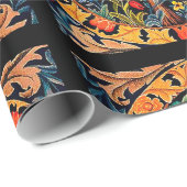 ORANGE TREM MIT GRÜNEN BLÄTTER, BLUME GESCHENKPAPIER (Rolleneckpunkt)