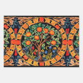 ORANGE TREM MIT GRÜNEN BLÄTTER, BLUME GESCHENKPAPIER SET (Vorderseite)