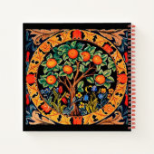 ORANGE TREM MIT GRÜNEN BLÄTTER, BLUME NOTIZBLOCK (Rückseite)