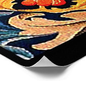 ORANGE TREM MIT GRÜNEN BLÄTTER, BLUME POSTER (Ecke)
