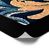 ORANGE TREM MIT GRÜNEN BLÄTTER, BLUME POSTER (Ecke)