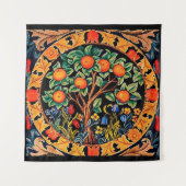 ORANGE TREM MIT GRÜNEN BLÄTTER, BLUME WANDTEPPICH (Vorderseite (Horizontal))