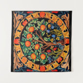 ORANGE TREM MIT GRÜNEN BLÄTTER, BLUME WANDTEPPICH (Vorderseite)