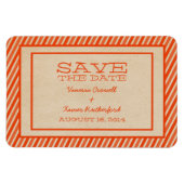 Orange trendy Stripes speichern das Datumsfenster Magnet (Horizontal)