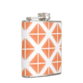 Orange Trendy Triangle Pattern Flachmann (Rechts)