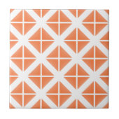 Orange Trendy Triangle Pattern Fliese (Vorderseite)