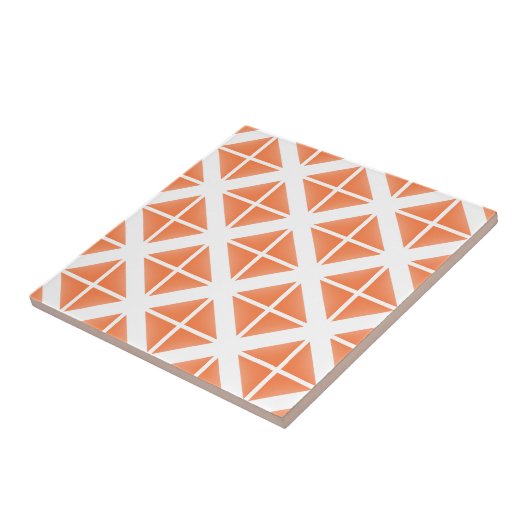 Orange Trendy Triangle Pattern Fliese (Seite)
