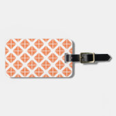 Orange Trendy Triangle Pattern Gepäckanhänger (Vorderseite horizontal)
