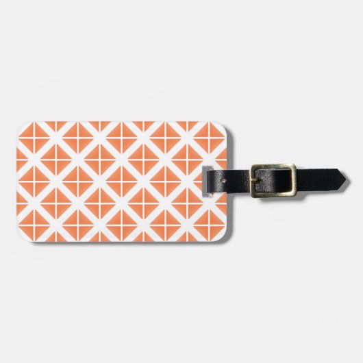 Orange Trendy Triangle Pattern Gepäckanhänger (Vorderseite horizontal)