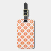 Orange Trendy Triangle Pattern Gepäckanhänger (Vorderseite vertikal)
