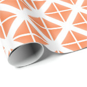 Orange Trendy Triangle Pattern Geschenkpapier (Rolleneckpunkt)