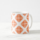 Orange Trendy Triangle Pattern Kaffeetasse (VorderseiteRechts)