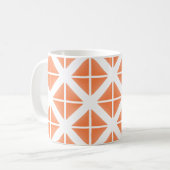 Orange Trendy Triangle Pattern Kaffeetasse (Vorderseite Links)
