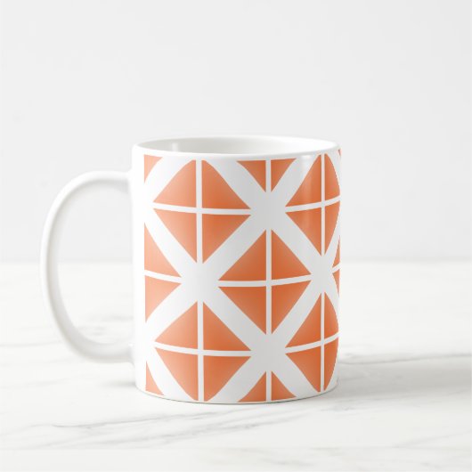 Orange Trendy Triangle Pattern Kaffeetasse (Links)