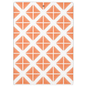 Orange Trendy Triangle Pattern Klemmbrett (Rückseite)