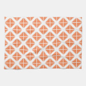 Orange Trendy Triangle Pattern Küchentuch (Horizontal)