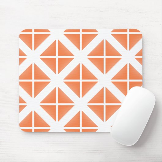 Orange Trendy Triangle Pattern Mousepad (Mit Mouse)