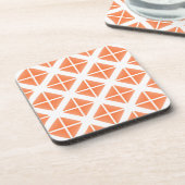 Orange Trendy Triangle Pattern Untersetzer (Linke Seite)