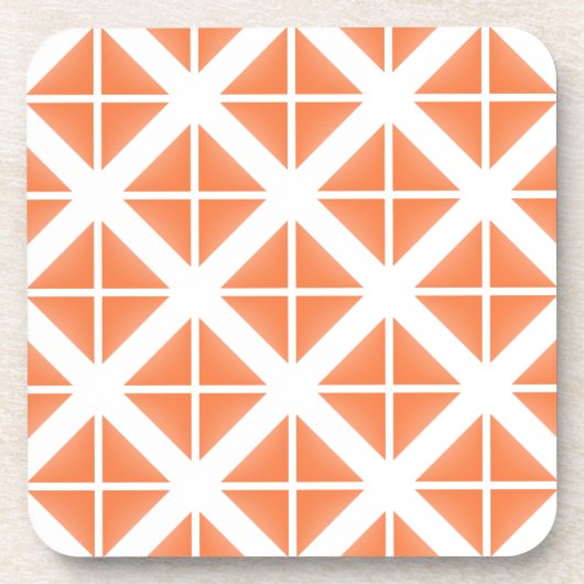 Orange Trendy Triangle Pattern Untersetzer (Vorderseite)