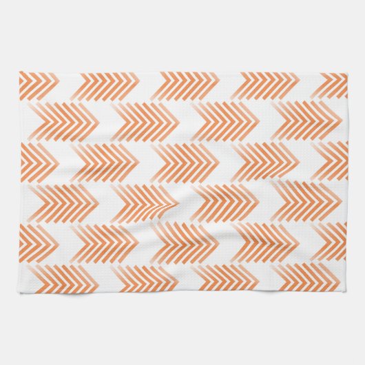 Orange Tribal Arrow Muster Handtuch (Horizontal)