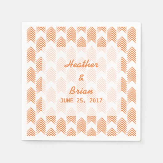 Orange Tribal Arrows Paper Napkins Serviette (Vorderseite)