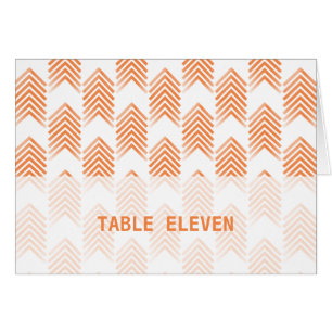 Orange Tribal Arrows Tischnummer Card