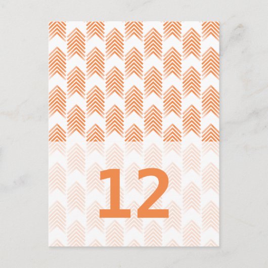 Orange Tribal Arrows Tischnummer Postcard (Vorderseite)