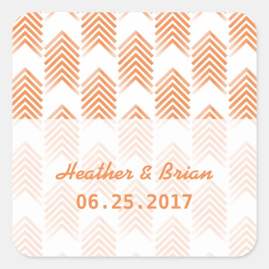 Orange Tribal Arrows Wedding Stickers (Vorderseite)