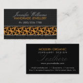 Orange Tribal Batik Stilvolle Black Business Cards Visitenkarte (Vorne/Hinten)