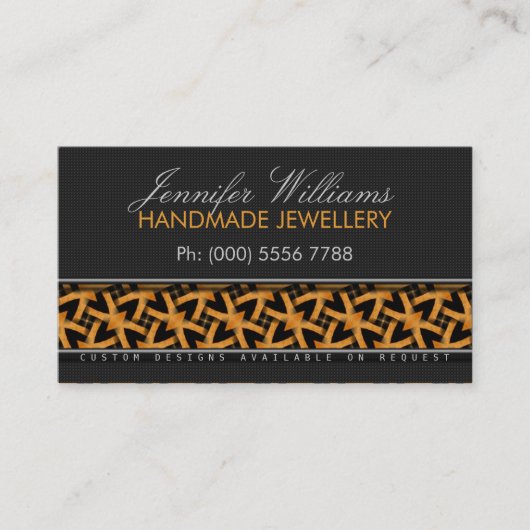 Orange Tribal Batik Stilvolle Black Business Cards Visitenkarte (Vorderseite)